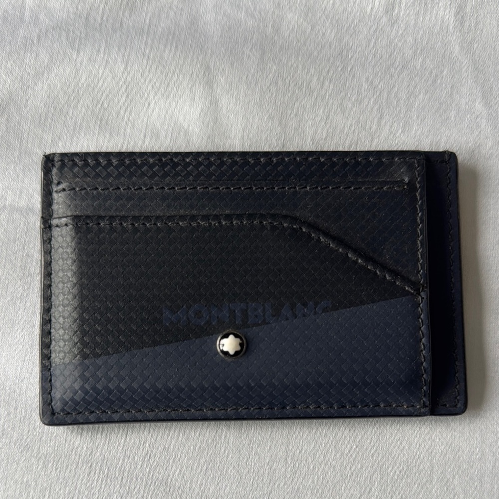 Montblanc Black Leather Key Card Holder Minimalist Design